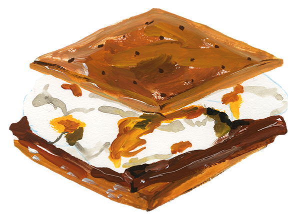 An illustration of smores.