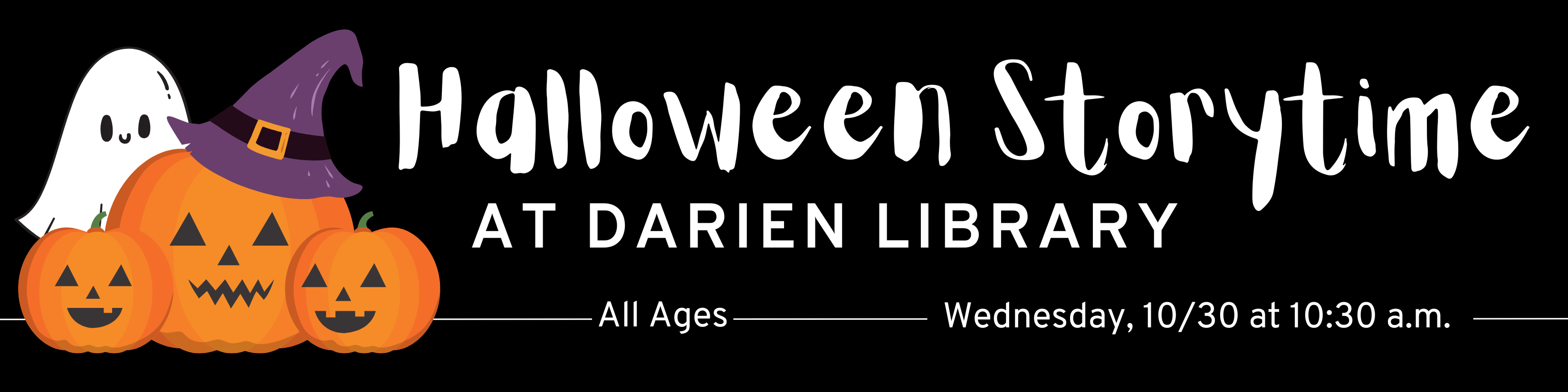 Halloween Storytime at Darien Library; All Ages; Wednesday, 10/30 at 10:30 a.m.