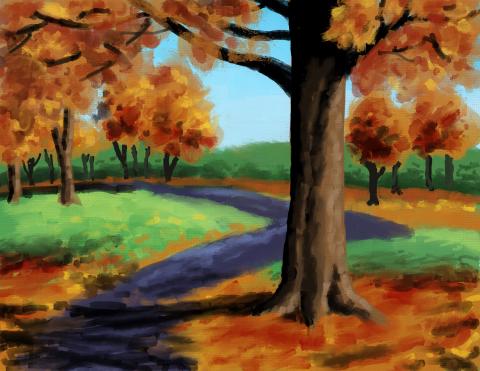 Painting of autumn scene