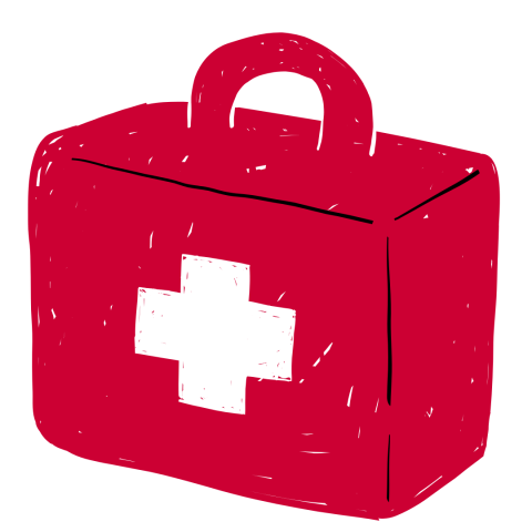 drawing of a first aid kit