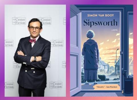 Image of author, Simon Van Booy, and his book, "Sipsworth" 