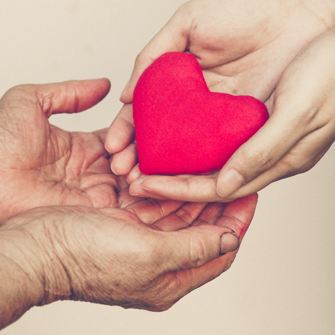 two hands ready to recieve love heart 