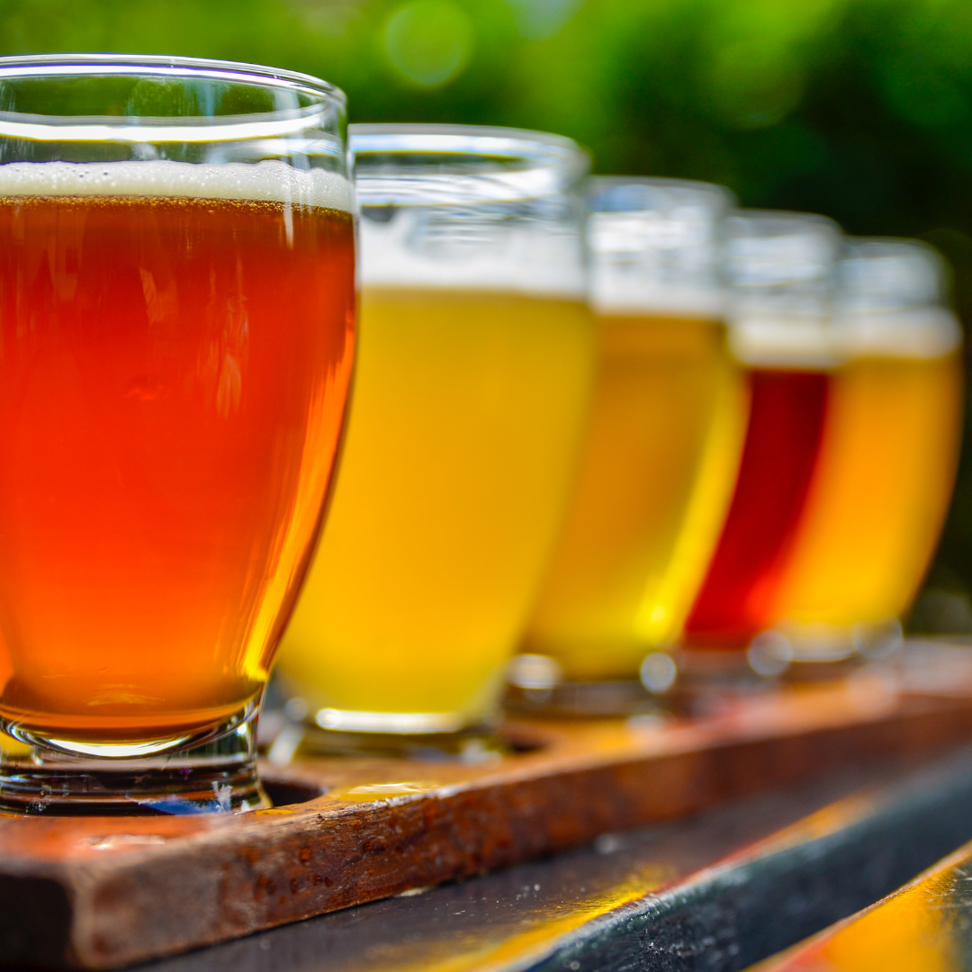 a flight of beers